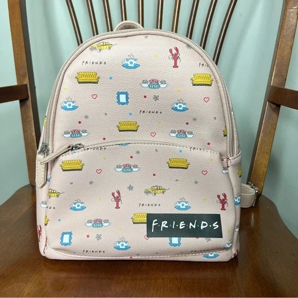 Danielle Nicole Friends mini Backpack Purse Light Pink Friends + Keychain Sofa - Picture 2 of 14